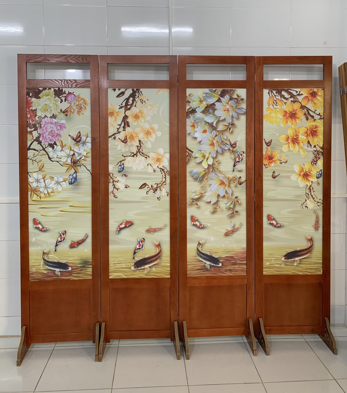 Bình phong Gỗ Nền Tranh 3D Mã HA-6063 Bình phong Gỗ Nền Tranh 3D Mã HA-6063