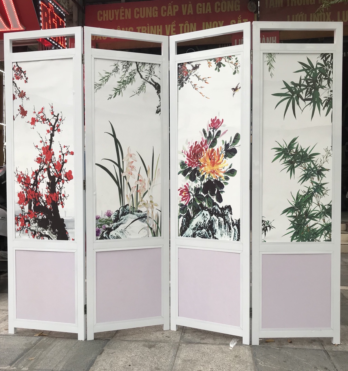 Bình Phong Nhôm Nền Tranh 3D Mã HA-6021 Bình Phong Nhôm Nền Tranh 3D Mã HA-6021